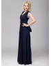Navy Blue Jersey Classic Infinity Bridesmaid Dress